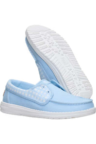 HEYDUDE Women’s Wendy Cru Gingham Shoes in Skyway/Blue Multi