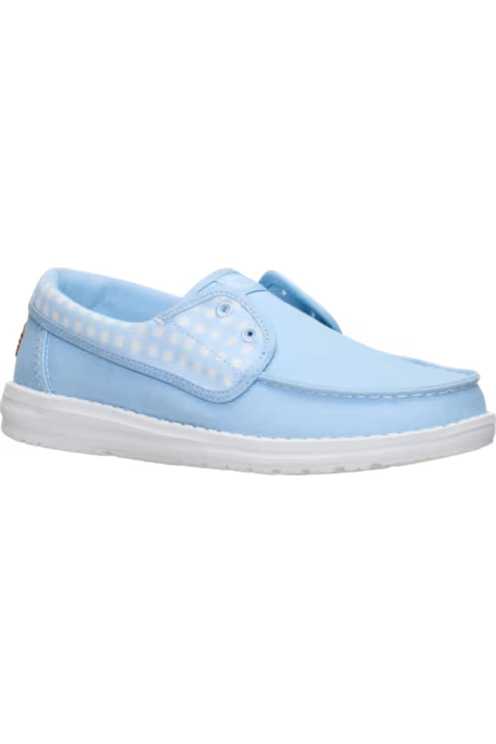 HEYDUDE Women’s Wendy Cru Gingham Shoes in Skyway/Blue Multi