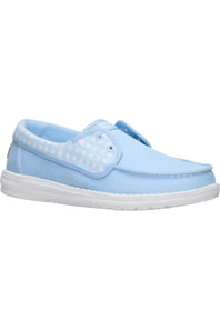 HEYDUDE Women’s Wendy Cru Gingham Shoes in Skyway/Blue Multi