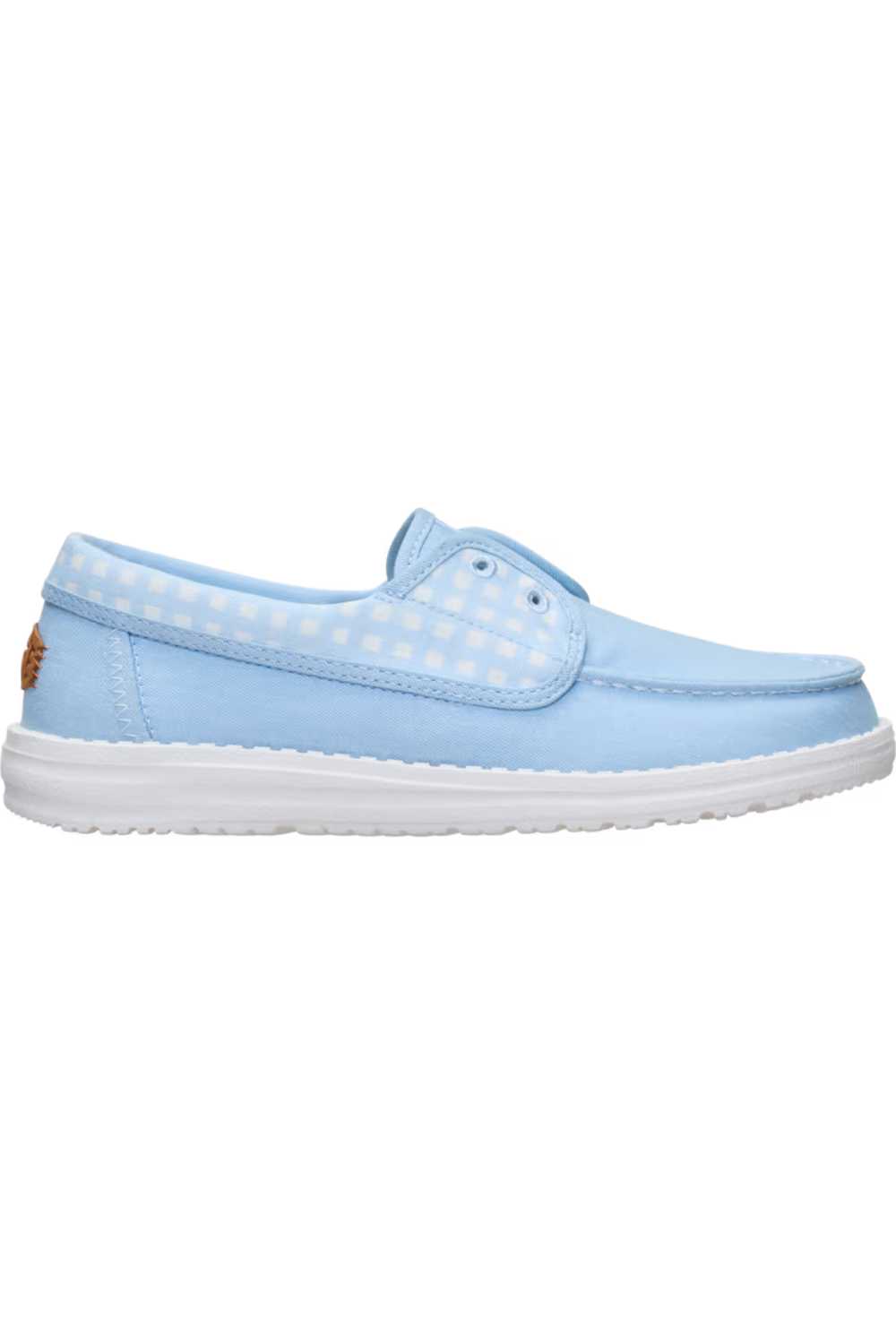 HEYDUDE Women’s Wendy Cru Gingham Shoes in Skyway/Blue Multi
