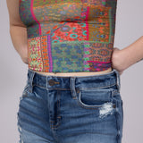 Hidden Frayed Hem Stretch Dark Wash Denim Shorts for Women