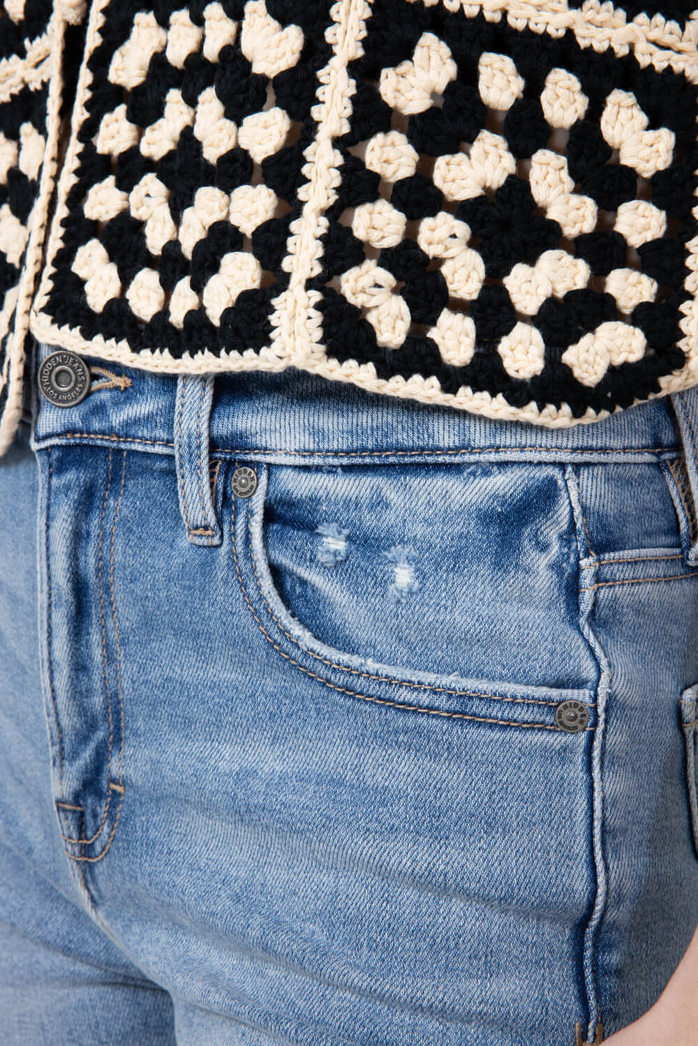 Hidden Happi High Rise Crop Flare Jeans for Women