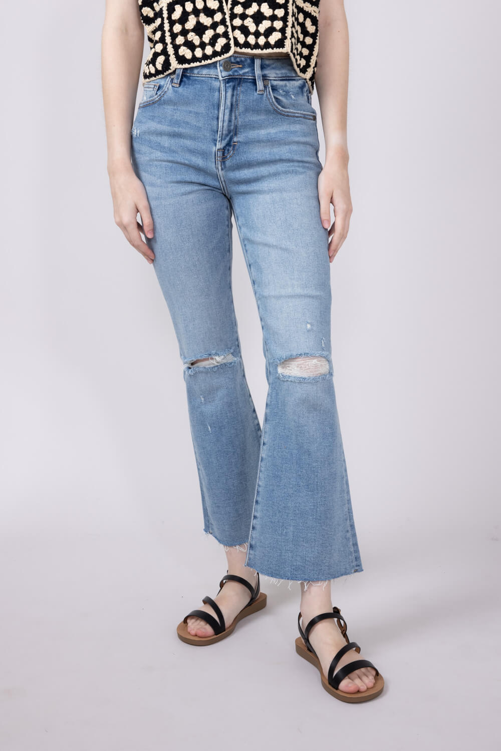 Hidden Happi High Rise Crop Flare Jeans for Women