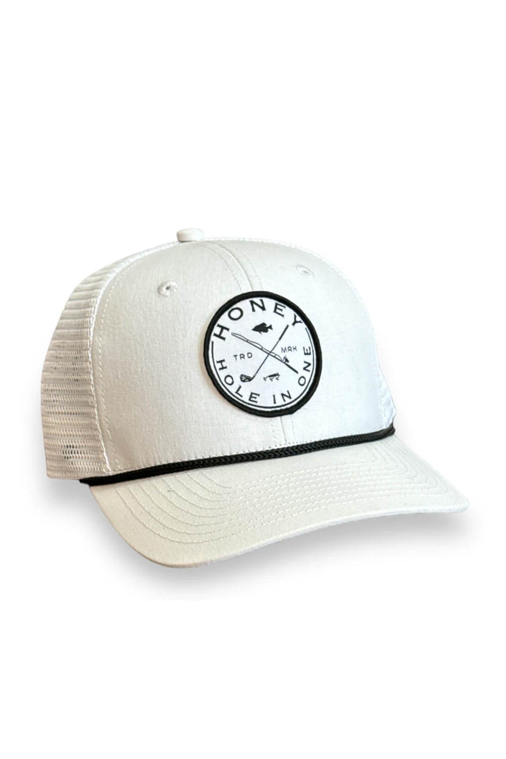 Honey Hole Hole-In-One Rope Trucker Hat for Men in White at Glik's , Os