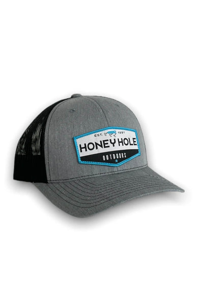 Honey Hole Outdoors OG Hex Trucker Hat for Men in Grey