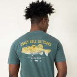 Honey Hole Swamp Bass T-Shirt for Men in Green