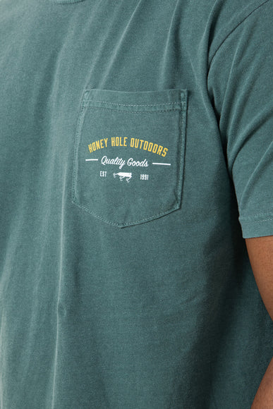 Honey Hole Swamp Bass T-Shirt for Men in Green