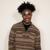 Horizontal Stripe Flannel for Men in Brown