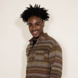 Horizontal Stripe Flannel for Men in Brown