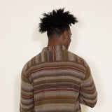 Horizontal Stripe Flannel for Men in Brown