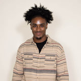 Horizontal Stripe Flannel for Men in Irish Cream