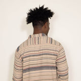Horizontal Stripe Flannel for Men in Irish Cream