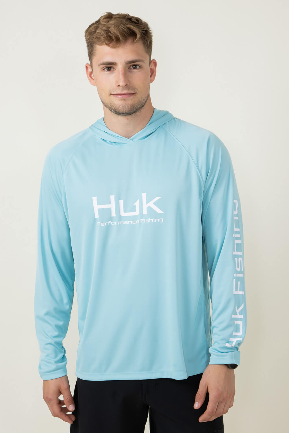 Huk Fishing Pursuit Vented Hoodie for Men in Blue