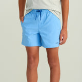 Huk Fishing Youth Pursuit Volley Shorts for Boys in Light Blue