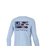 Huk Fishing Youth Pursuit Trophy Flag Long Sleeve T-Shirt for Boys in Blue 