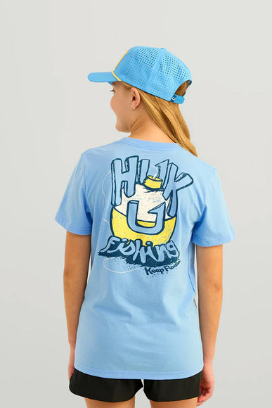 Huk Fishing Youth Rad Series T-Shirt for Girls in Blue