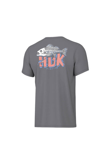 Huk Fishing Youth Bass Bones T-Shirt for Boys in Grey