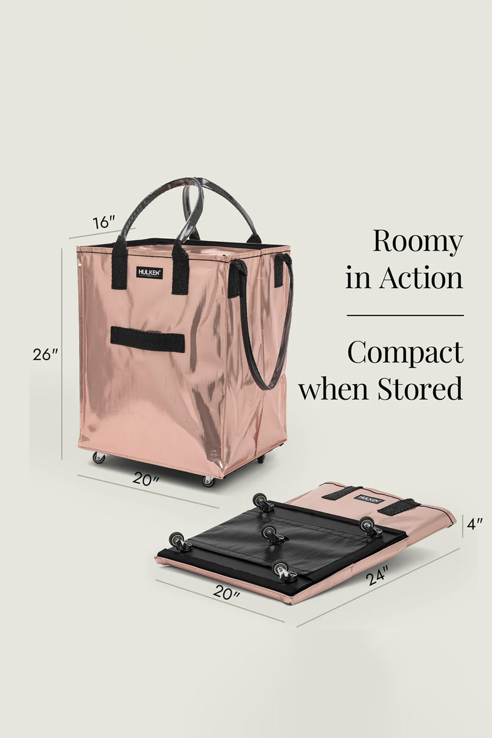 【新品】HULKEN ハルケン ローリング トートバッグ M ローズゴールド HULKEN Original Rolling Tote Bag Medium Rose Gold : Target