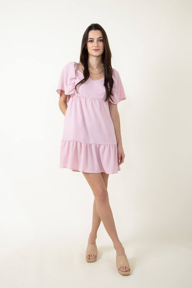 Hyfve Flowy Tiered Dress for Women in Pink