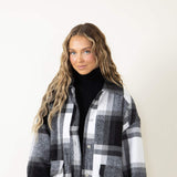 Plaid Shacket for Women in Black