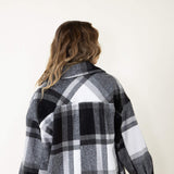Plaid Shacket for Women in Black