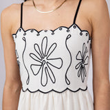 Illa Illa Linen Embroidery Midi Dress for Women in Natural