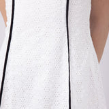 Illa Illa Eyelet Lace Binding Mini Dress for Women in Off White