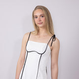 Illa Illa Eyelet Lace Binding Mini Dress for Women in Off White