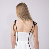 Illa Illa Eyelet Lace Binding Mini Dress for Women in Off White
