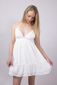 Illa Illa Eyelet Mini Dress for Women in White