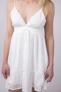 Illa Illa Eyelet Mini Dress for Women in White