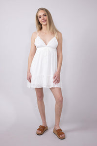 Illa Illa Eyelet Mini Dress for Women in White