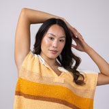 Illa Illa Multi Stripe Patch Top for Women in Orange Multi | IM8029-ORANGEMULTI