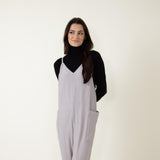Illa Illa Ribbed Knit Onesie Jumpsuit for Women in Grey