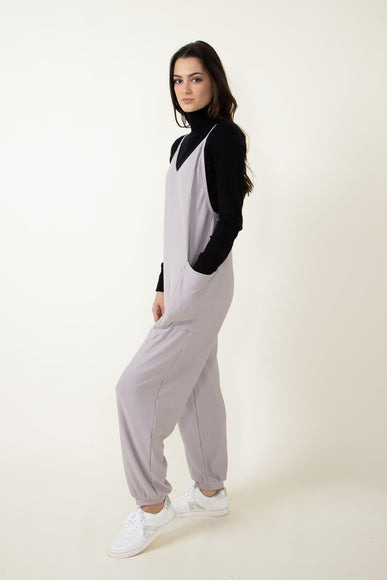 Illa Illa Ribbed Knit Onesie Jumpsuit for Women in Grey