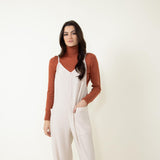 Illa Illa Ribbed Knit Onesie Jumpsuit for Women in Ivory