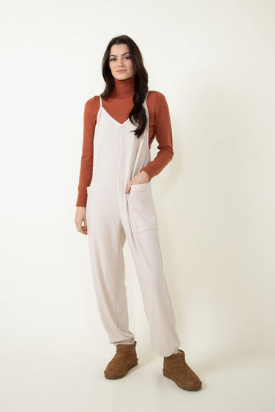 Illa Illa Ribbed Knit Onesie Jumpsuit for Women in Ivory