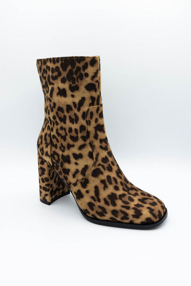 IVY-1 Block Heeled Booties for Women in Leopard