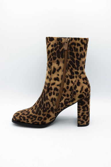 IVY-1 Block Heeled Booties for Women in Leopard