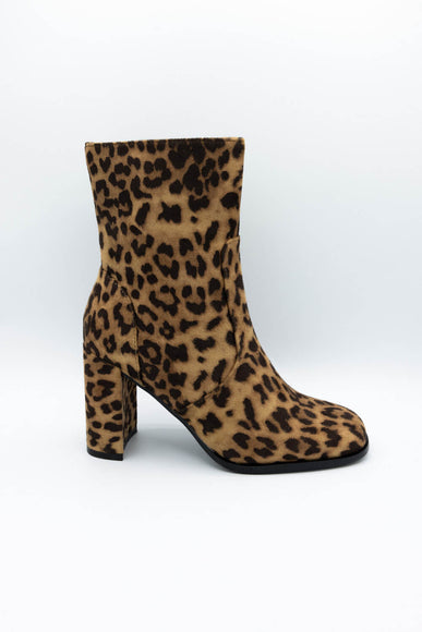 IVY-1 Block Heeled Booties for Women in Leopard