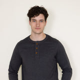 Jersey Henley Shirt for Men in Charcoal
