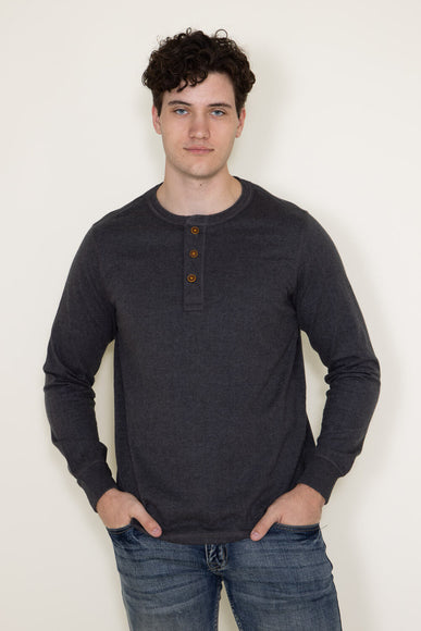 Jersey Henley Shirt for Men in Charcoal
