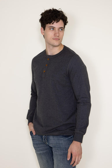 Jersey Henley Shirt for Men in Charcoal
