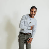 Jersey Henley Shirt for Men in Heather Grey