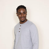 Jersey Henley Shirt for Men in Heather Grey