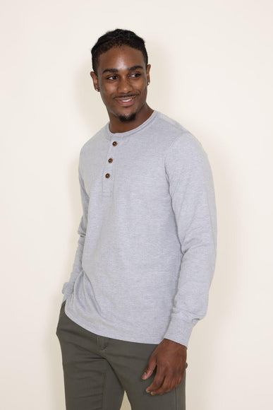 Jersey Henley Shirt for Men in Heather Grey