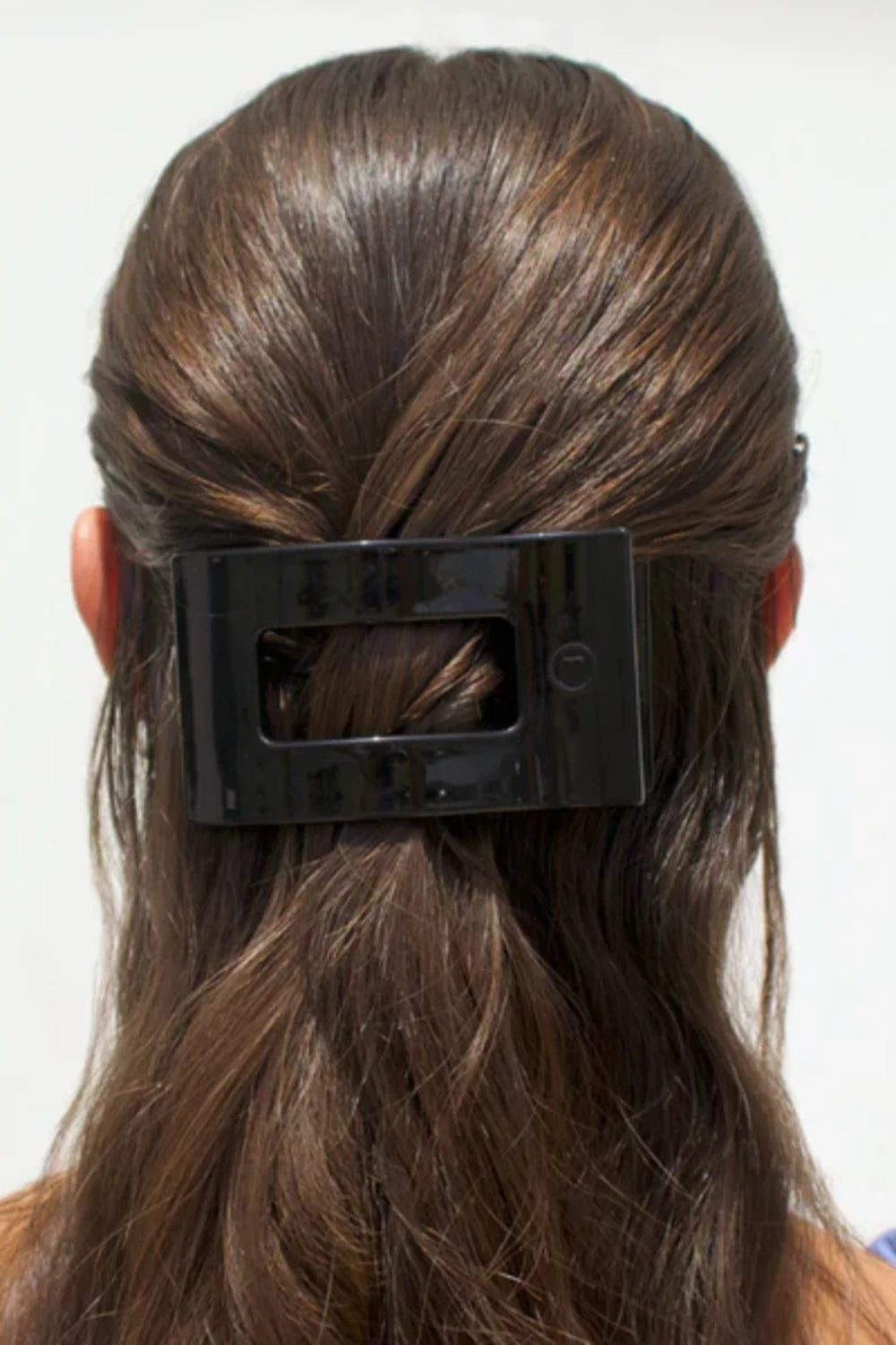 Teleties Medium Flat Rectangle Clip in Jet Black