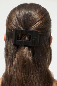 Teleties&nbsp;Small Flat Rectangle Clip in&nbsp;Jet Black