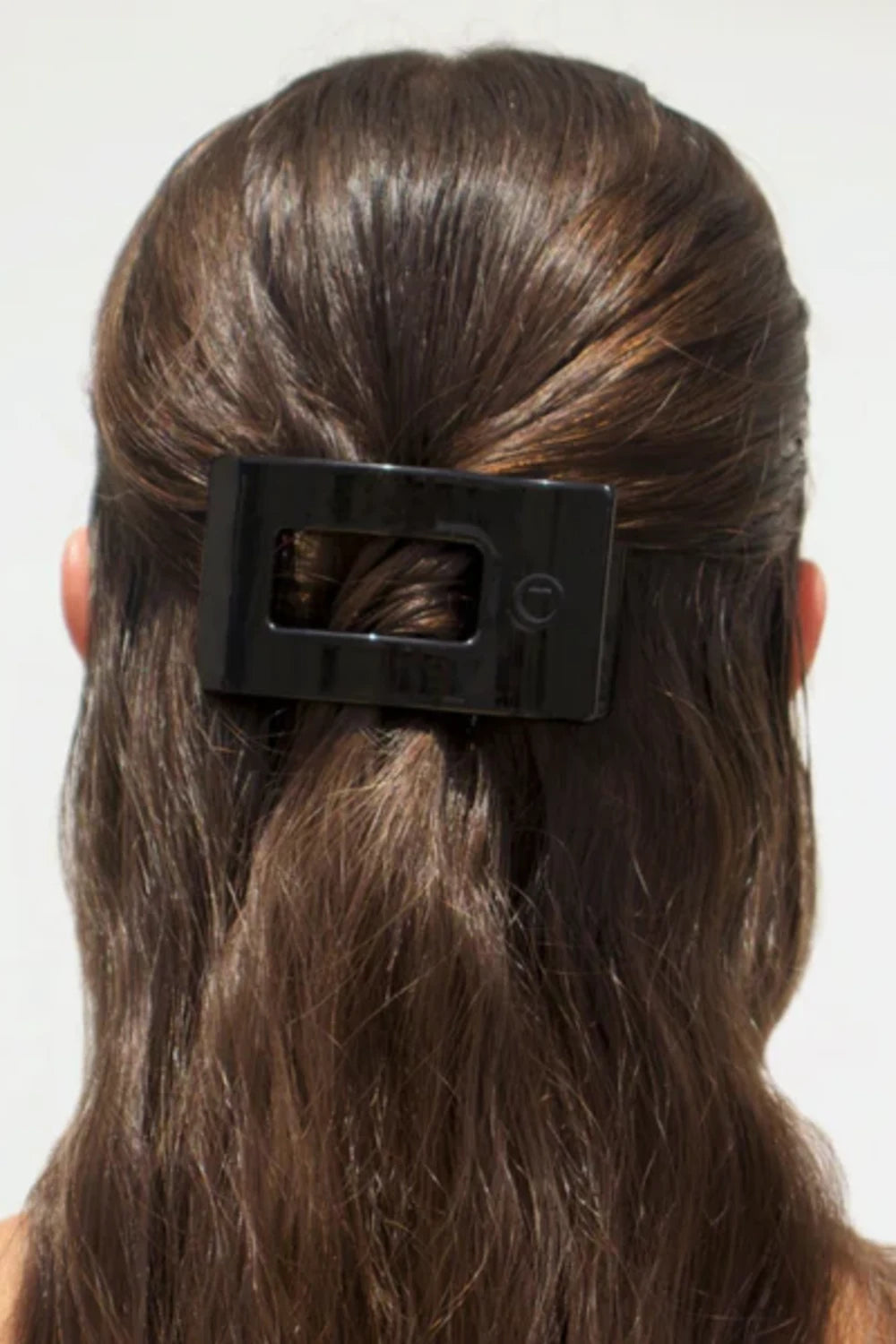 Teleties&nbsp;Small Flat Rectangle Clip in&nbsp;Jet Black