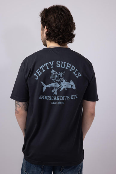 Jetty Division T-Shirt for Men in Black